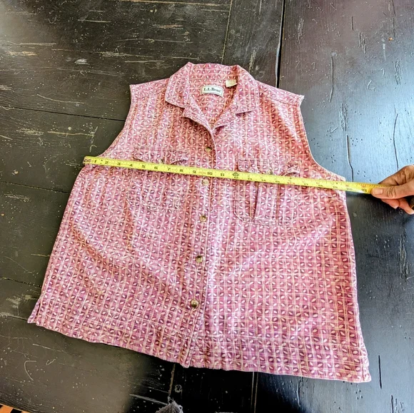 Vintage 2005 L. L. Bean Women's Sleeveless Cotton Top Med. Cottagecore Heritage - Picture 7 of 7